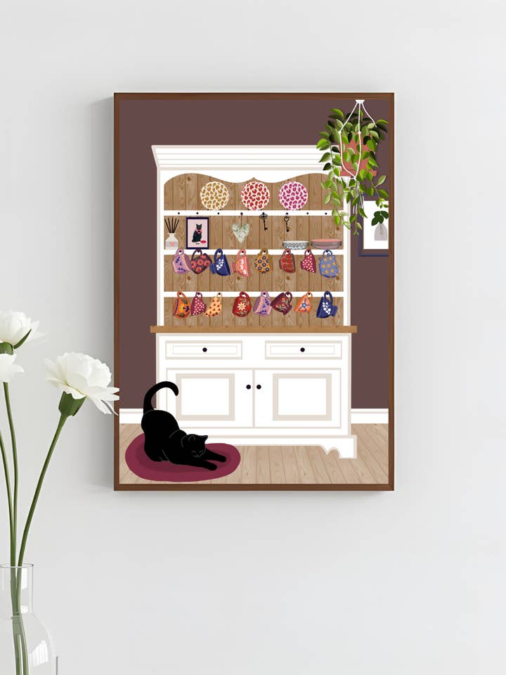 Cosy Dresser Art Print, Unframed for wholesale by HanVos Art