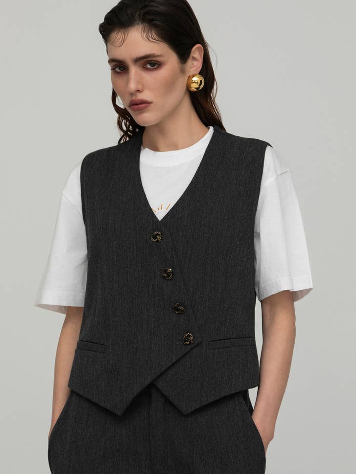 Lidia Gray Vest for wholesale by Giorgia Fratta