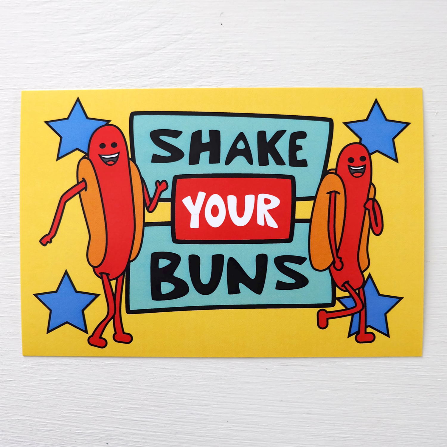 Haha Hot Dogs - Wholesale Postcard - Postcard - Shake Your Buns2