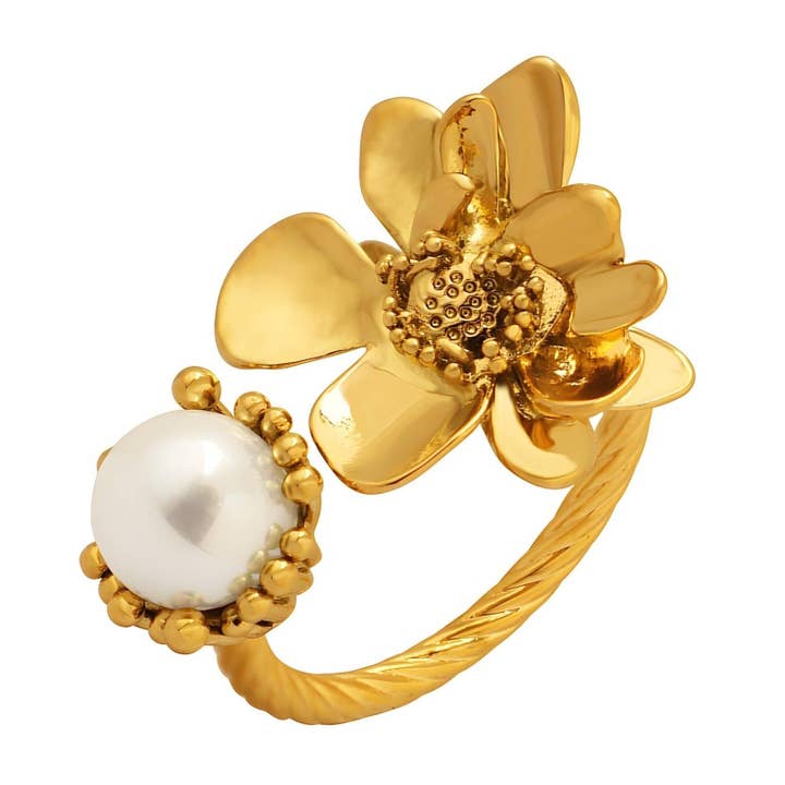Blossom Pearl Ring for wholesale by Eby Ruth
