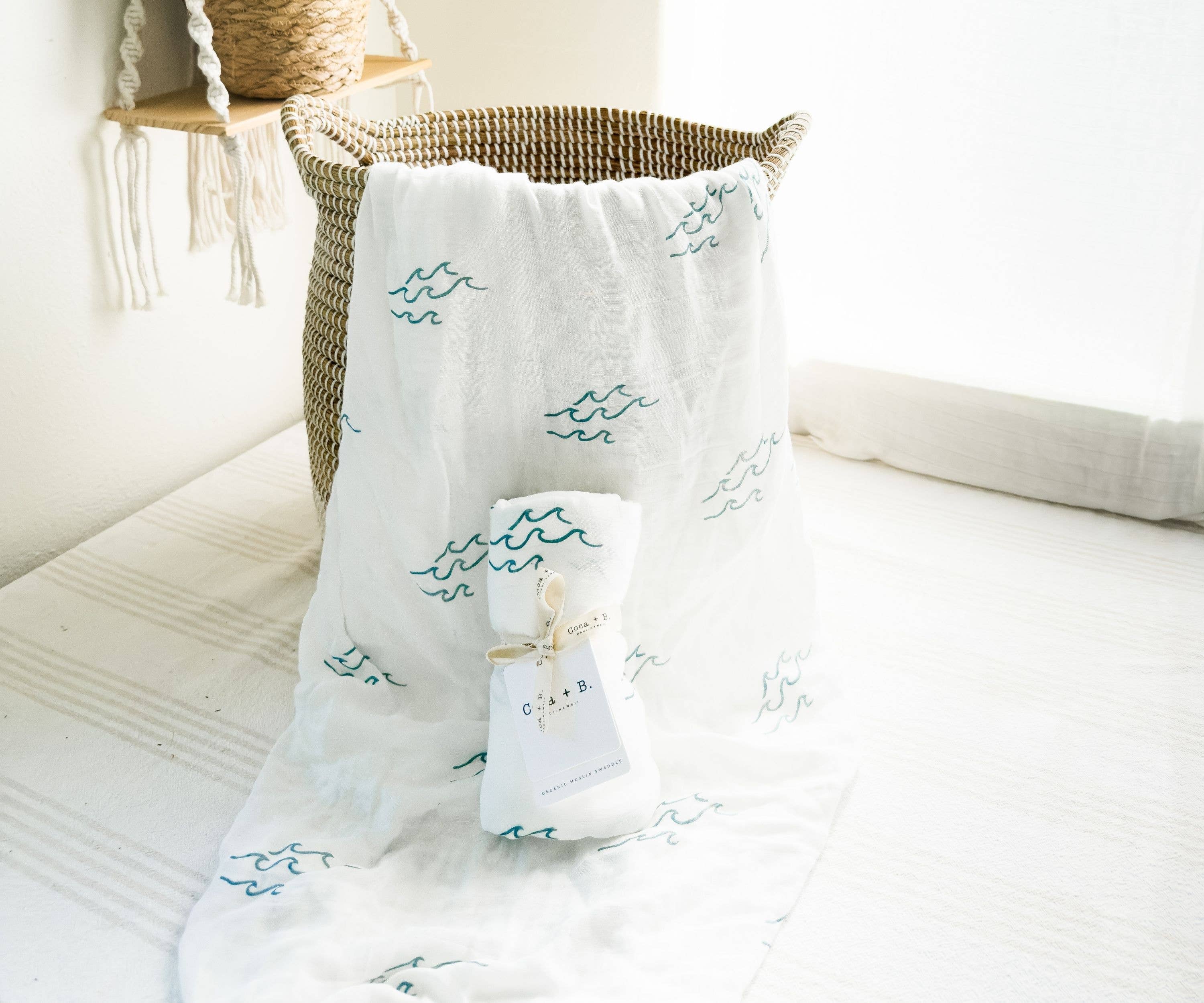 Coca + B.™ - Wholesale Milestone Blanket - Kids & Baby - Organic Wave Baby Swaddle | Coastal Nursery Decor 3