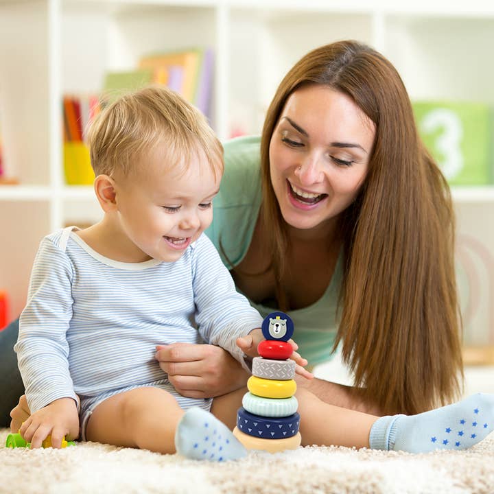 Leo & Friends - Wholesale Stacking Rings Game - Baby - Leo & Friends Wooden Stacking Toys, 6 Wooden Rings13