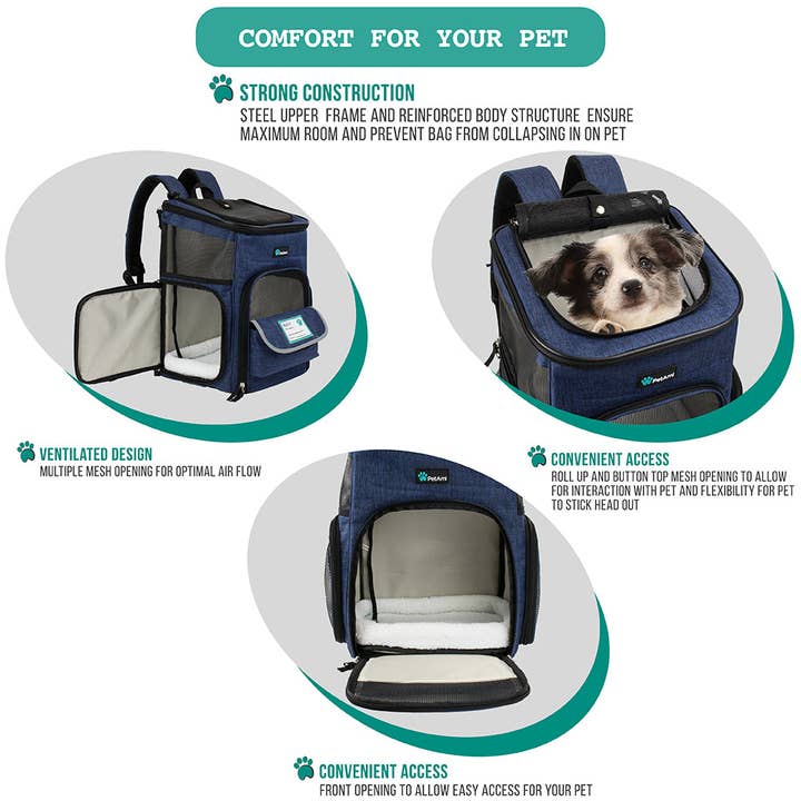 PetAmi - Wholesale Pet carrier – Cat/dog - Premium 4 Way Entry Pet Carrier Backpack23