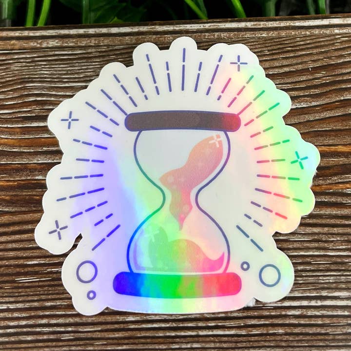 Temporizador de Ampulheta Mágica, Autocolante Recortado, Arte Gráfica em Vinil, Boho Divertido | Autocolante ou Íman por atacado de Handmade by Marlayna