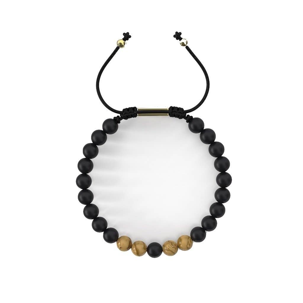 TruWood – wholesale Beaded bracelet – Onyx and Olive Wooden Bracelet For Men