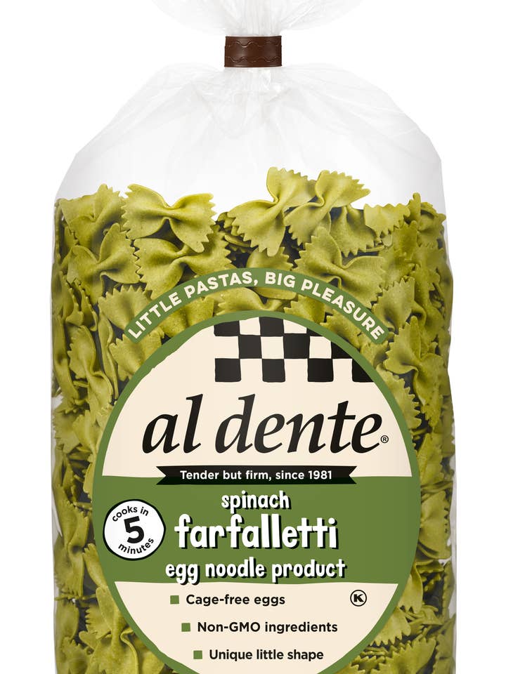 Spinach Farfalletti for wholesale by Al Dente Pasta