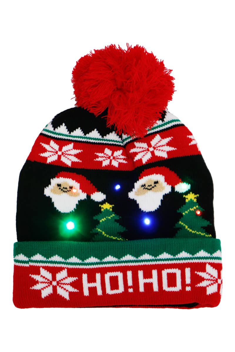 Cap Zone - Wholesale Beanie - Kids - Toddlers Christmas LED Light-Up Cuffed Beanie14