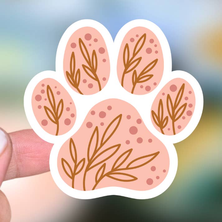 Pegatina de huella de pata en arte lineal minimalista para venta al por mayor de Ink & Omen