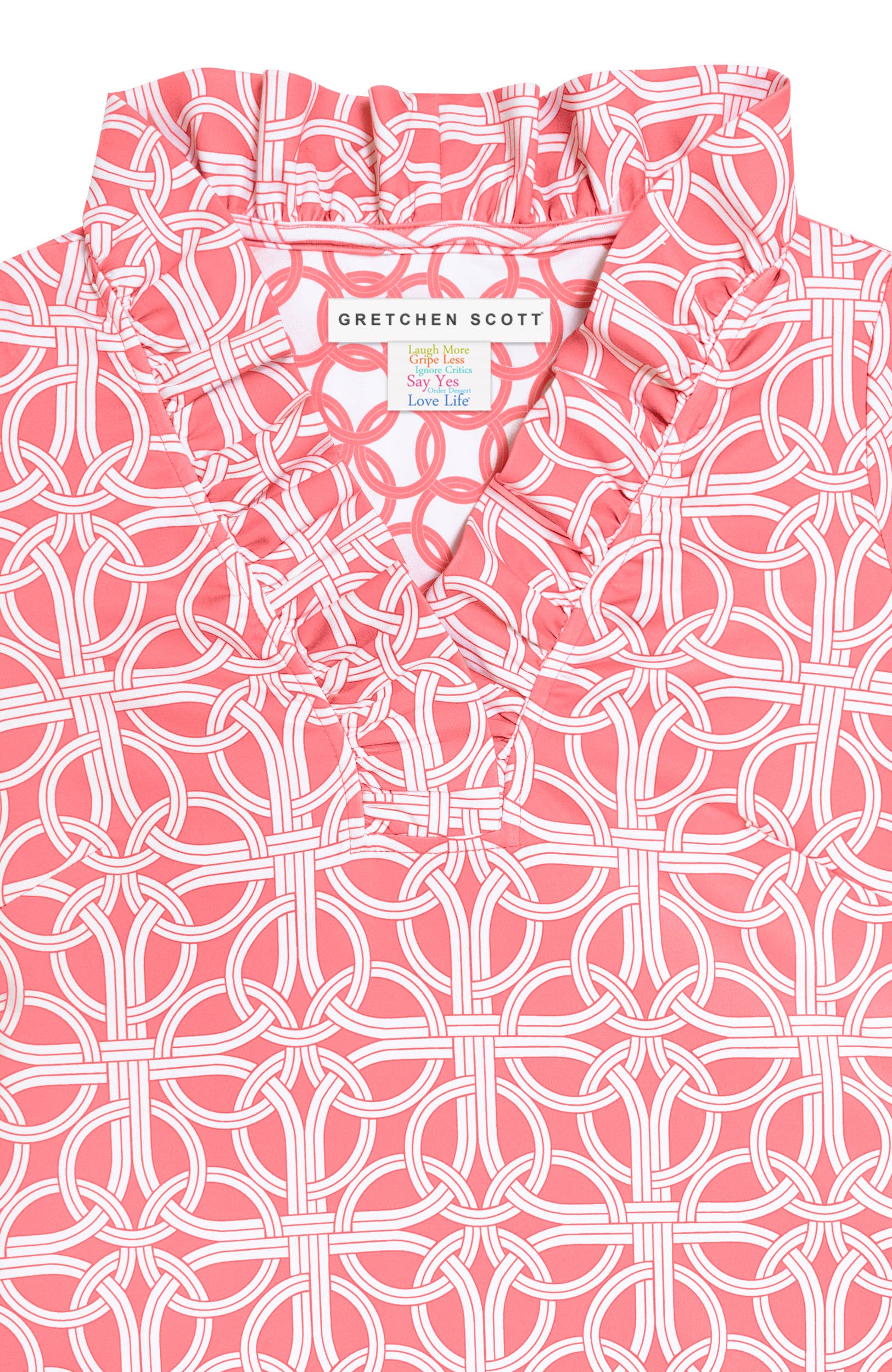 Gretchen Scott LLC - Wholesale Dress - Women's - Jersey Ruffneck Dress - Ring Toss5