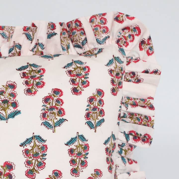 Pink city flower Cushion Cover for wholesale by Polly Fenwick