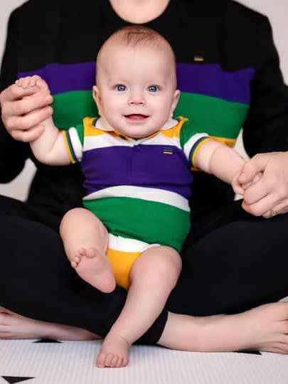 Tjock Stripe Rugby Spädbarnströja Kortärmad för wholesale av Mardi Gras Creations