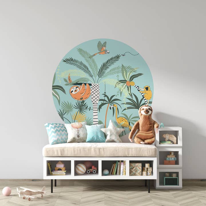 Sfondo Circle - JUNGLE FUN - Carta da parati per la vendita all'ingrosso da parte di Walloha