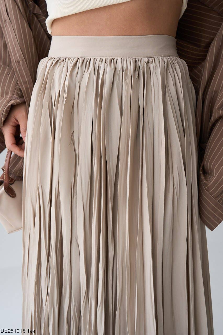 Design company-Fatma Balkir - Wholesale Skirt - Women's - Womens cotton maxi pleated skirt-boho skirt7