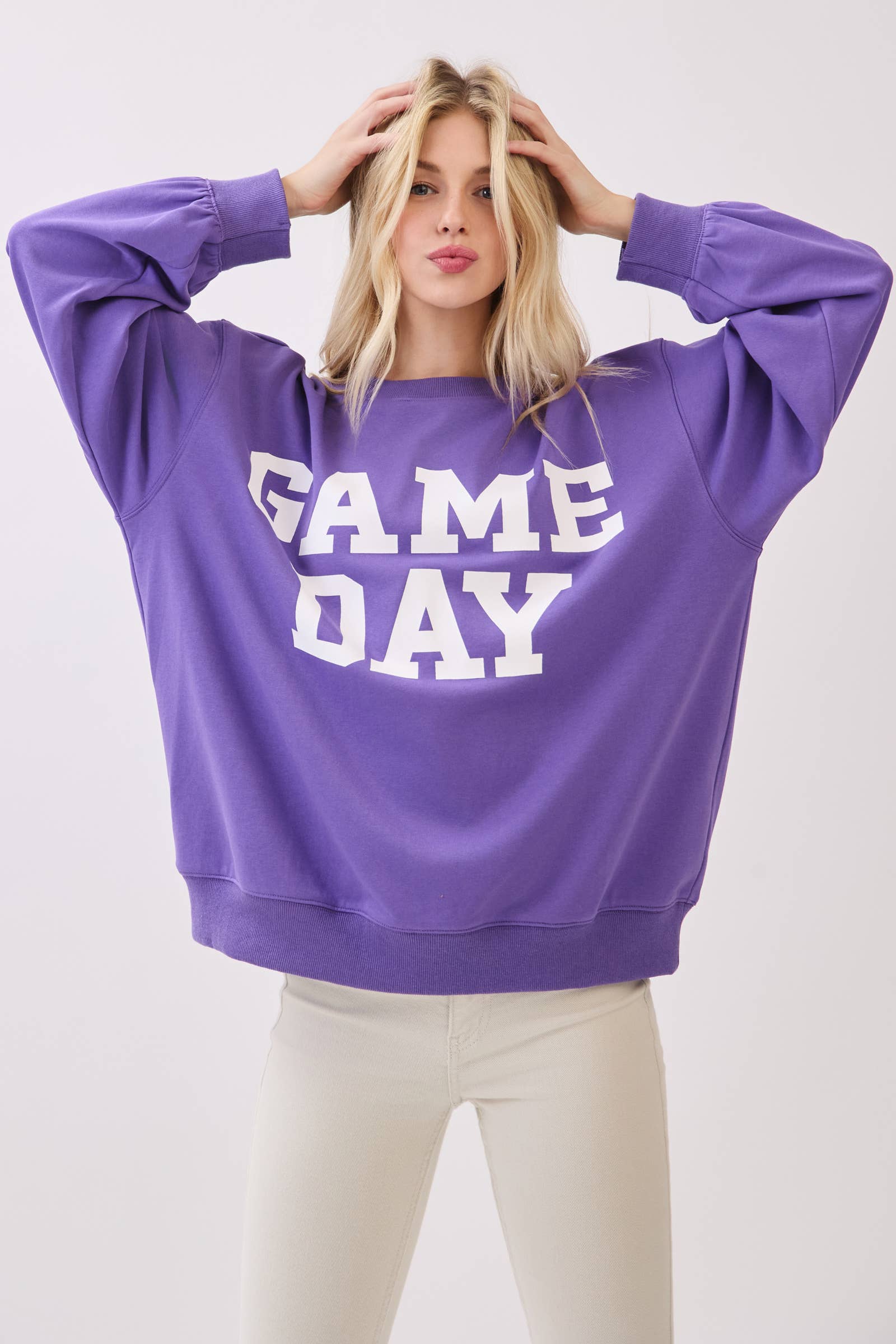 Sewn and Seen - Wholesale Graphic Sweatshirt - Women's - Bold Varsity Game Day Sweatshirt13