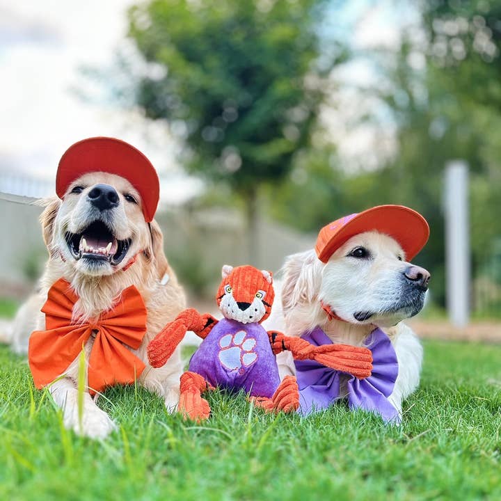 HuggleGroup - Wholesale Pet Plush Toy - Dog - Clemson University, The Tiger Knottie® Plush Dog Toy3