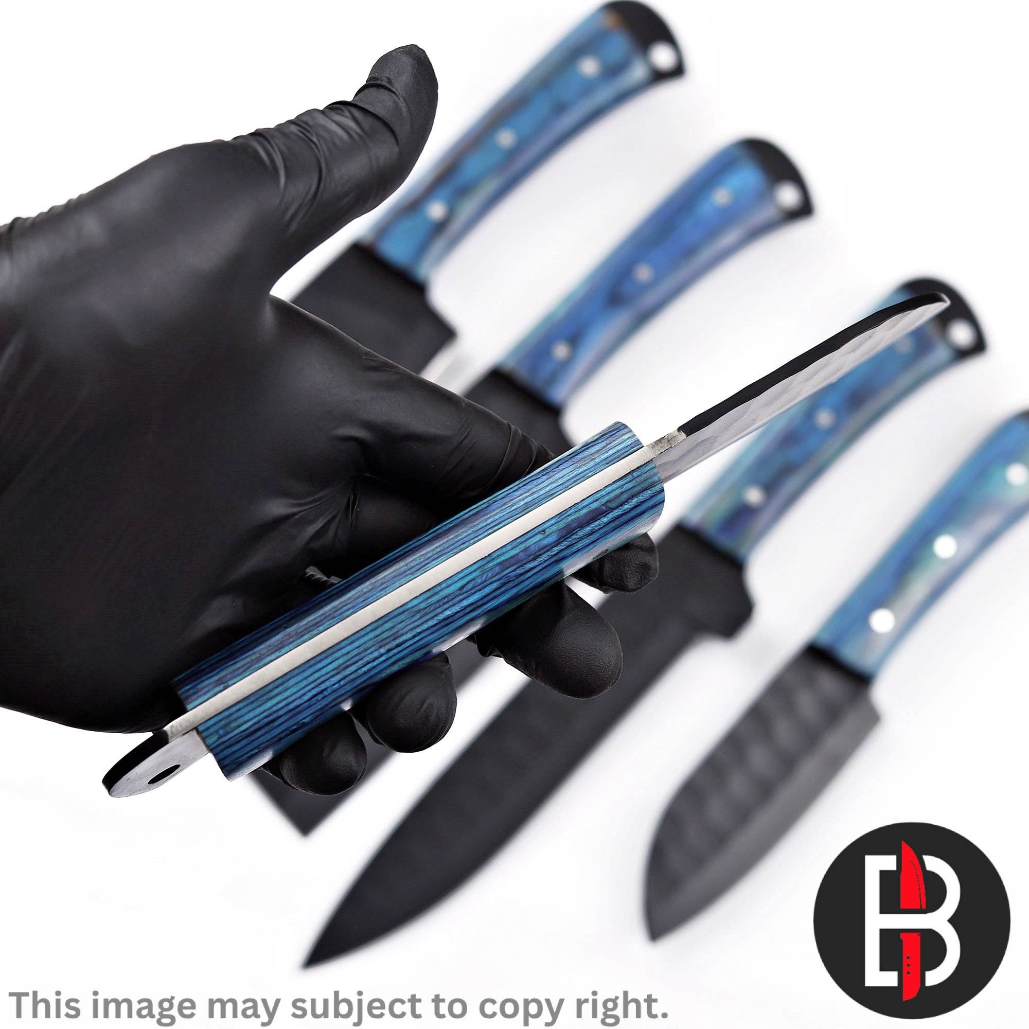 Bravohandicrafts - Vendita all'ingrosso Set di coltelli - SET DI COLTELLI DA CHEF 5 PEZZI IN ACCIAIO INOX FATTI A MANO.4