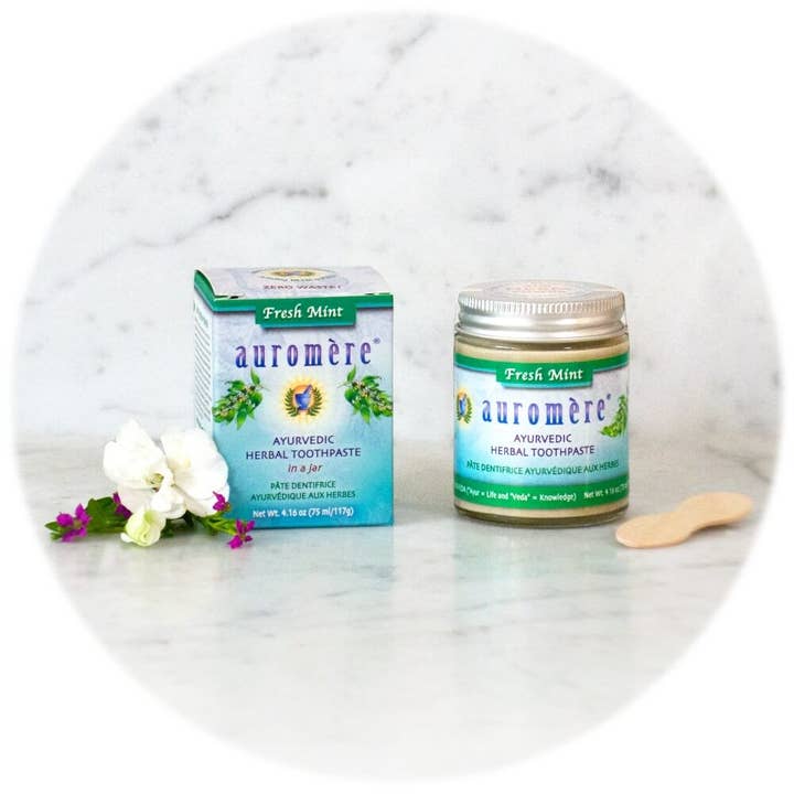 Fresh Mint Ayurvedic Toothpaste in a Jar for wholesale by Auromere Ayurvedic Imports