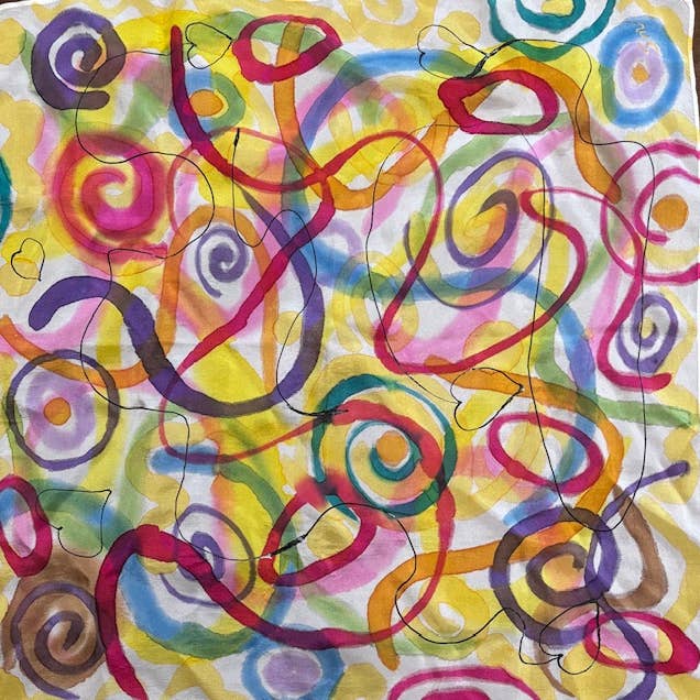 Bandana de Seda Pintada à Mão. (Fitas) por atacado de Raggamuffin