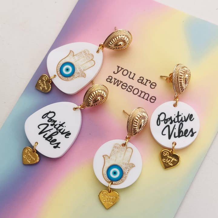 Positive Vibes & Protection Earrings for wholesale by Pampa Mia