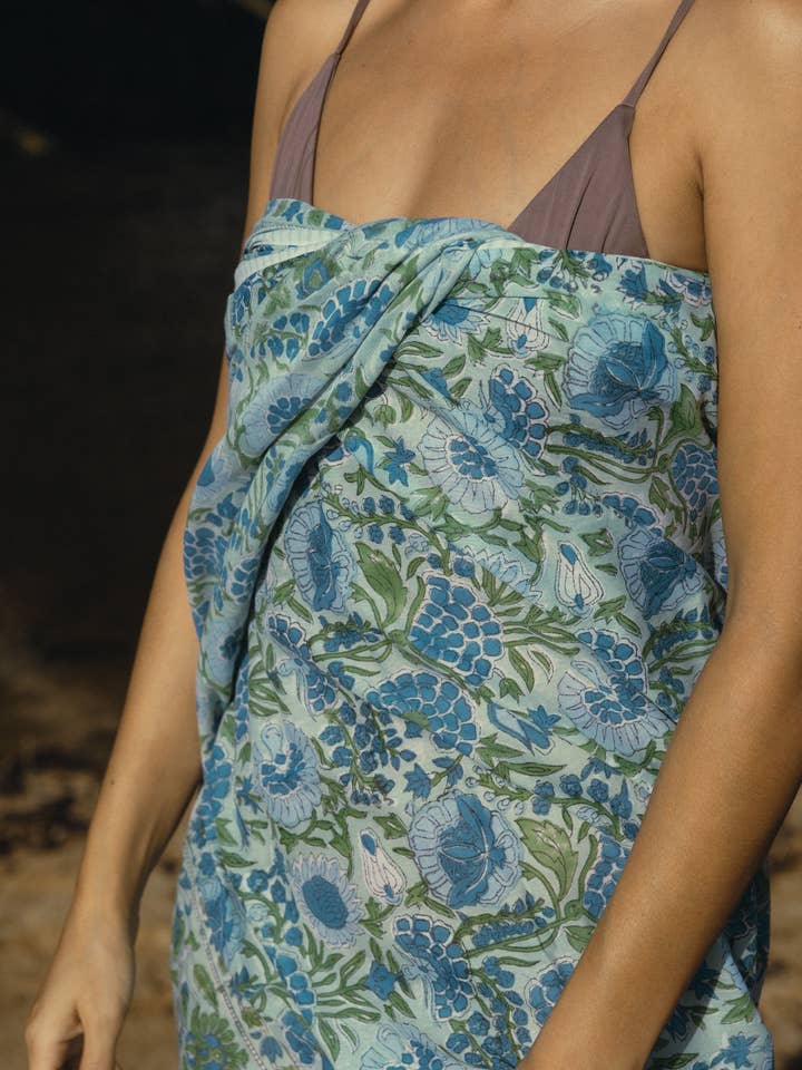 By the sea organics - Wholesale Swaddle - Baby - BLOCK PRINT SARONG - JAIPUR MARKET COLLECTION