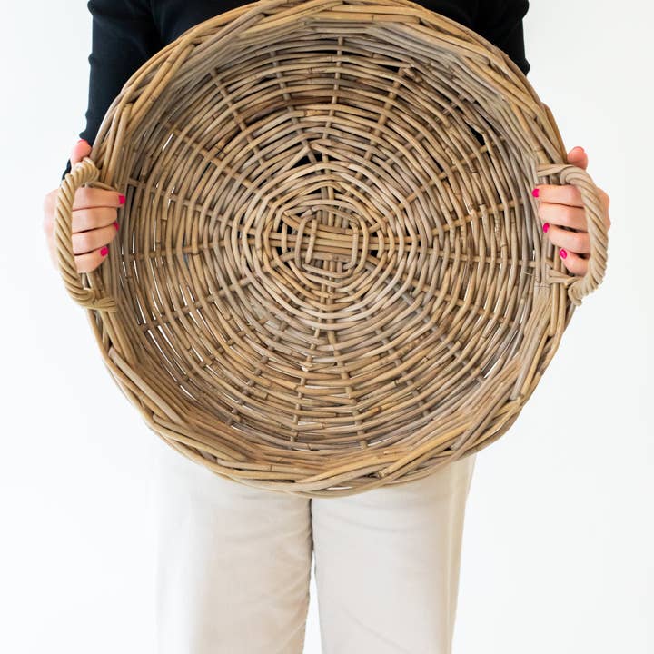 Basketly - Wholesale Decorative Tray - Rattan Round Tray16