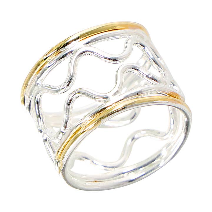 Zweifarbiger handgefertigter Wellenring mit breiter Spule - SF und andere Ergebnisse für handmade coils im Großhandel. Kostenlose Rücksendungen und 60-Tage-Zahlungsziel auf Faire im Trend auf Faire.