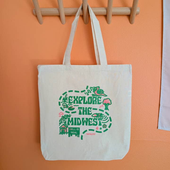 MOTEL777 - Wholesale Tote Bag - Unisex - Explore the Midwest Canvas Tote Bag