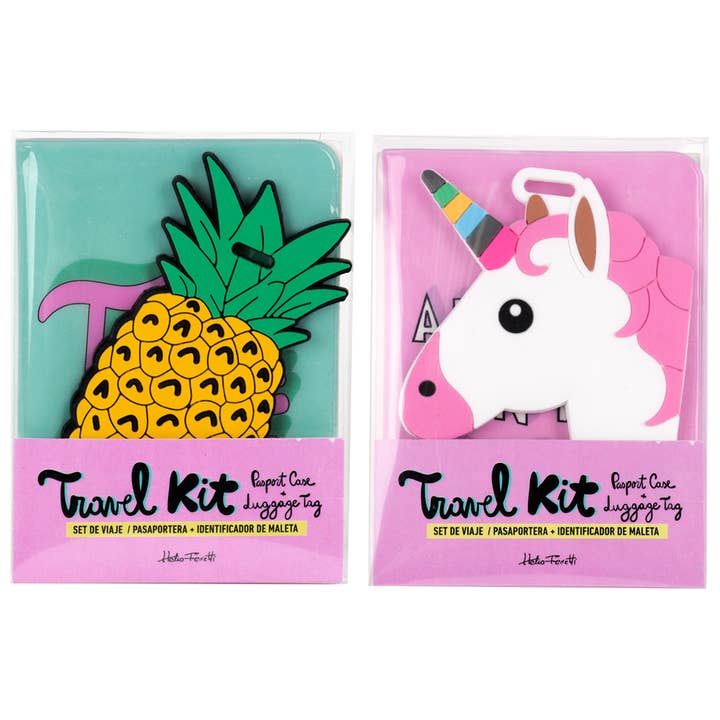 PASSPORT HOLDER AND ID TRAVEL UNICORN AND PINEAPPLE HF for wholesale by Helio Ferretti
