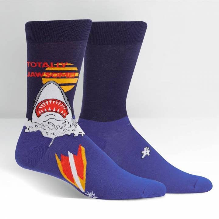 Totally Jawsome! Men's Crew Socks for wholesale by Sock it To Me