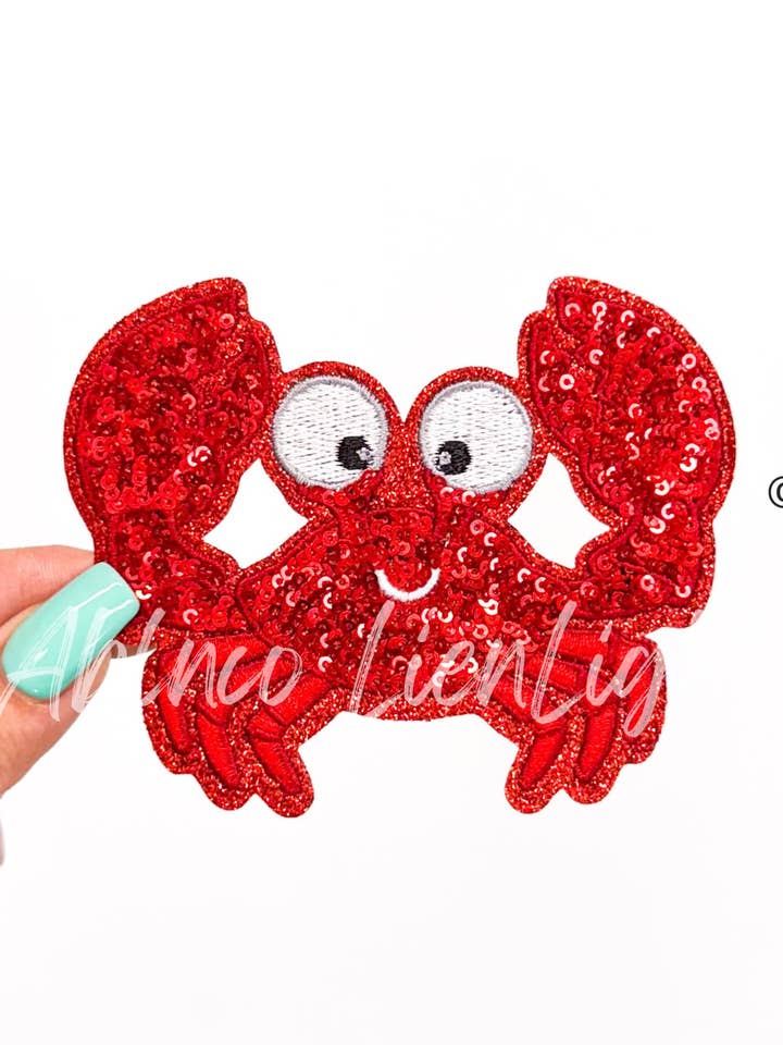 Beach Crab Summer Sequin Patch for wholesale by ABLNco