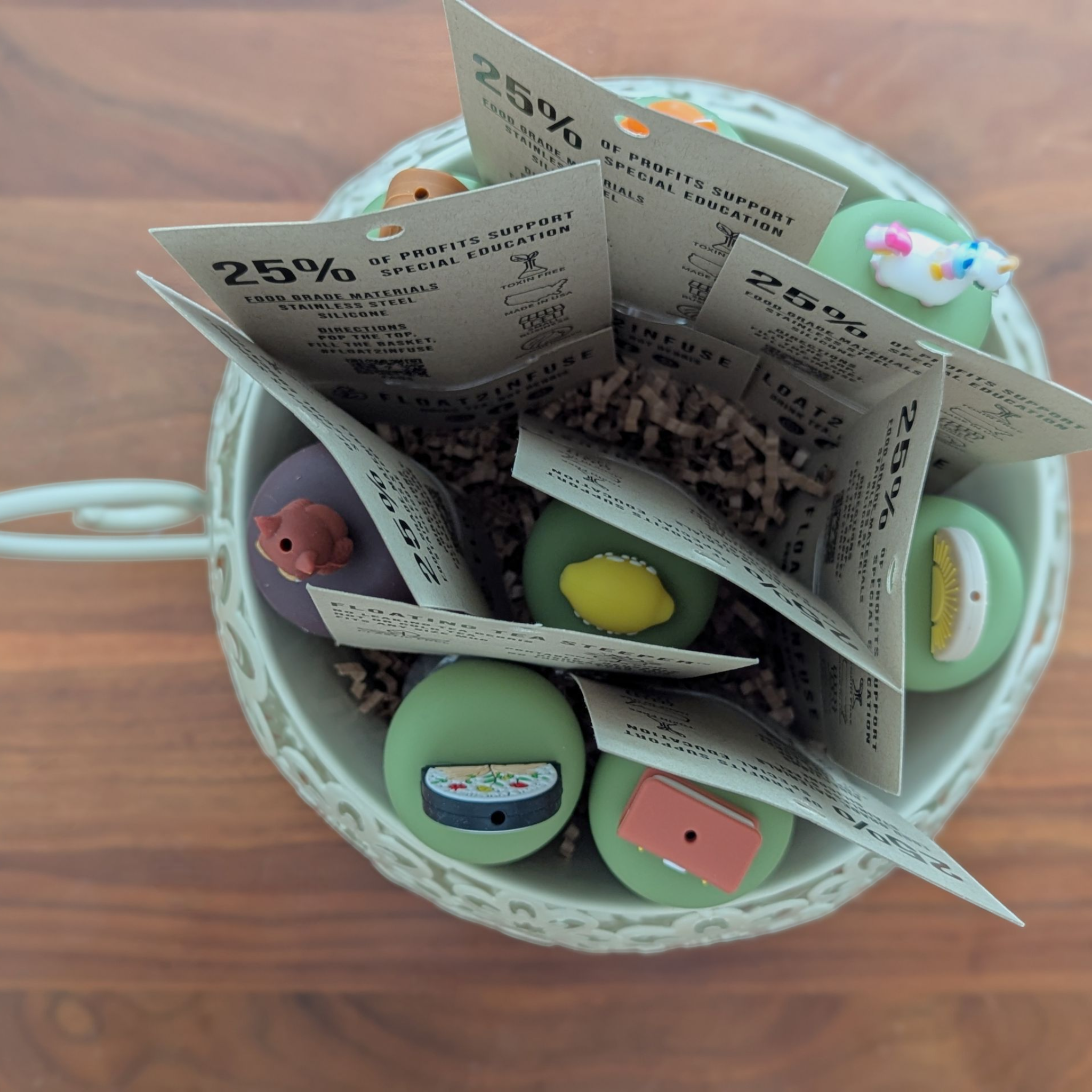 Float2infuse Tea Infuser - Wholesale Retailer Display - Kids & Baby - Giant Ivory Floral Mug | Giant Tea Cup | Ivory | Display Cup4