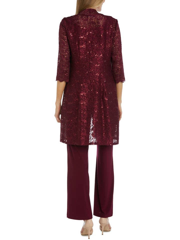New Yorker's Apparel - Wholesale Top & Pant Set (NOT Loungewear) - Women's - RM Richards Lace 3/4 Sleeve 3-Piece Pants Set1