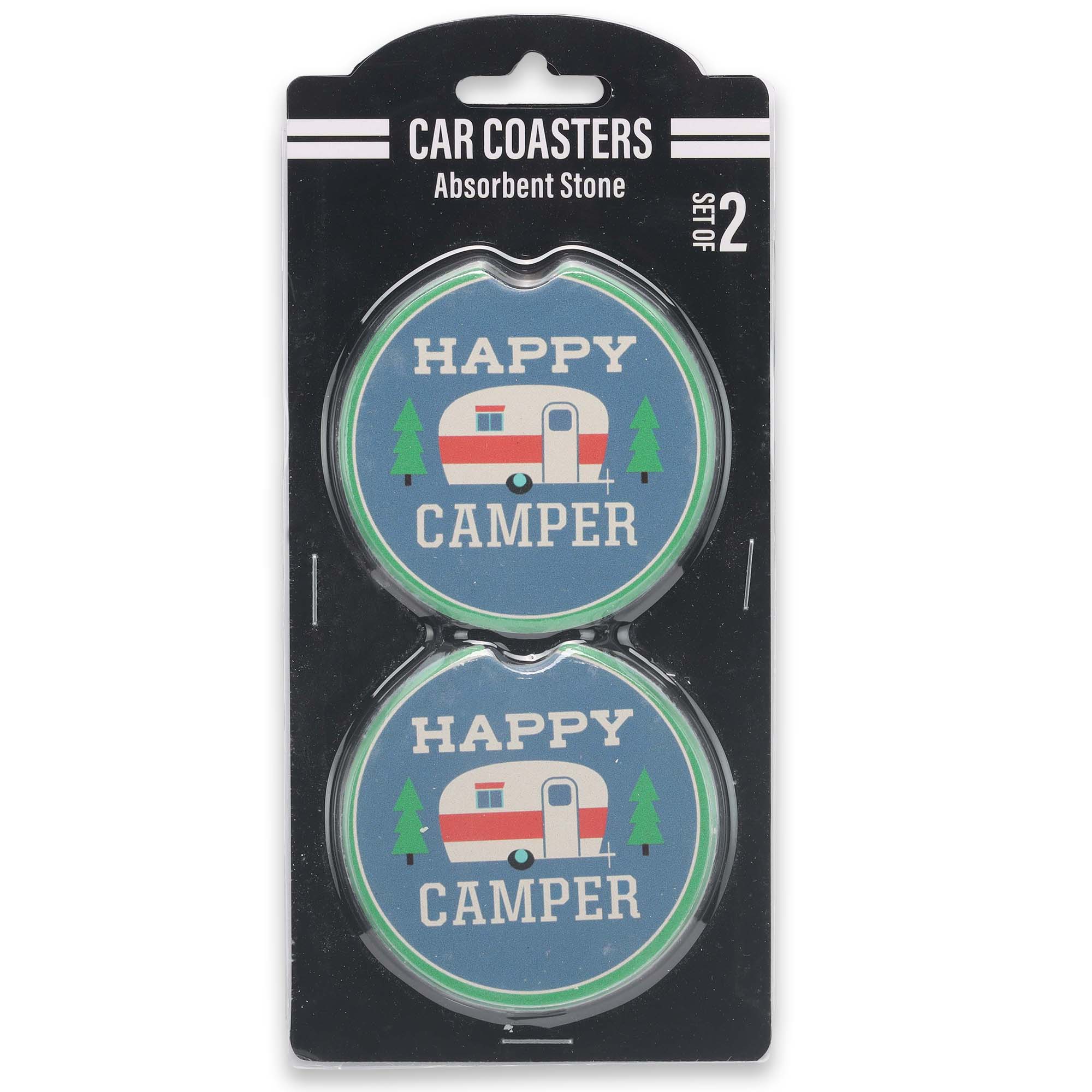 Open Road Brands, LLC - Vente Sous-verre pour voiture – unisexe - Sous-verres Happy Camper Car0