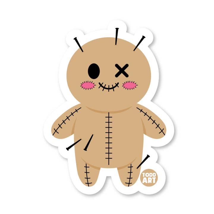 Voodoo Doll Sticker voor wholesale door Boo Boo Buddies