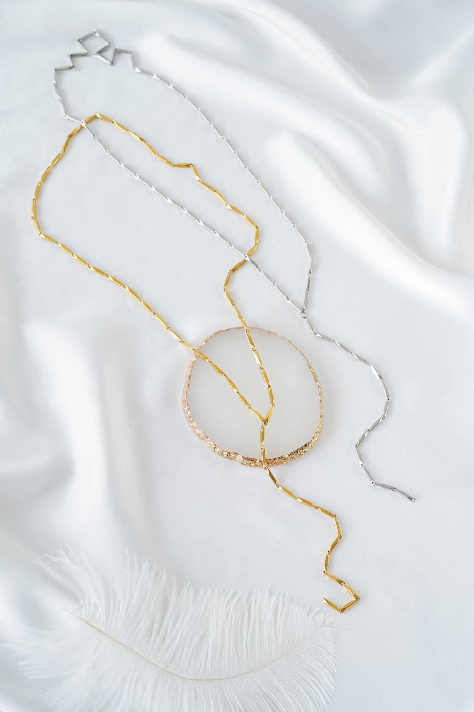 Goupi - Vente Sautoir et collier en Y - Collier lariat en acier à chaîne diamantée2