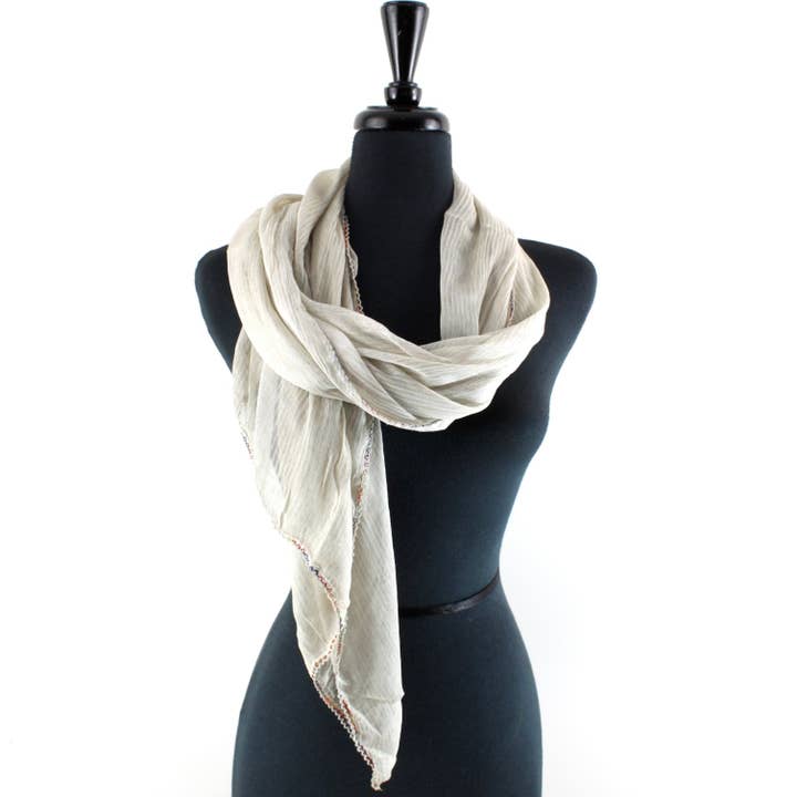 Pretty Persuasions - Wholesale Scarf – Women's - S25181 Rainbow Stitched Edge Scarf4