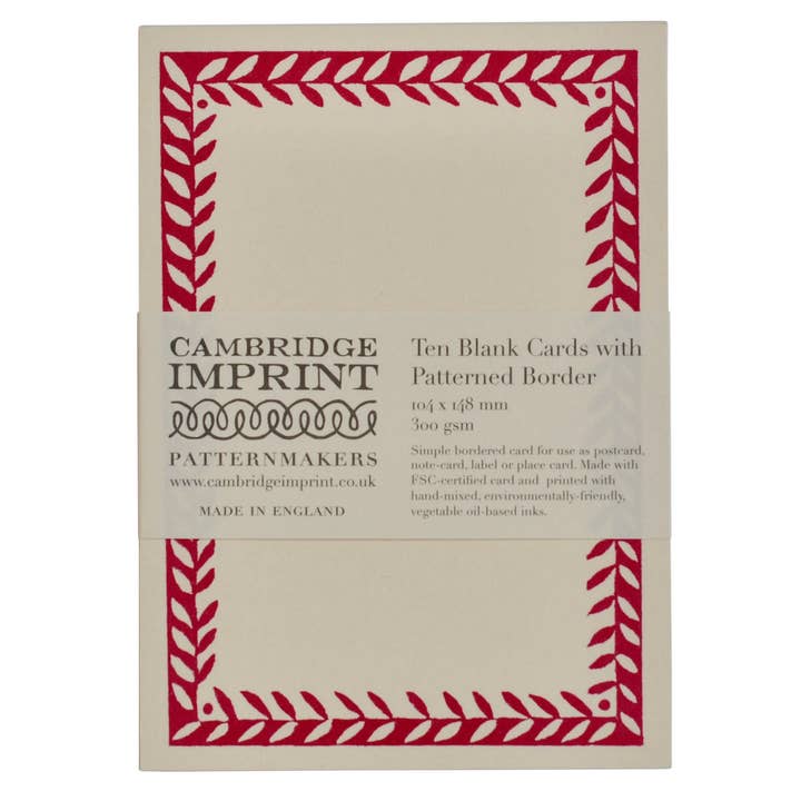 10 Postcards with Patterned Border in Bright Pink for wholesale by Cambridge Imprint