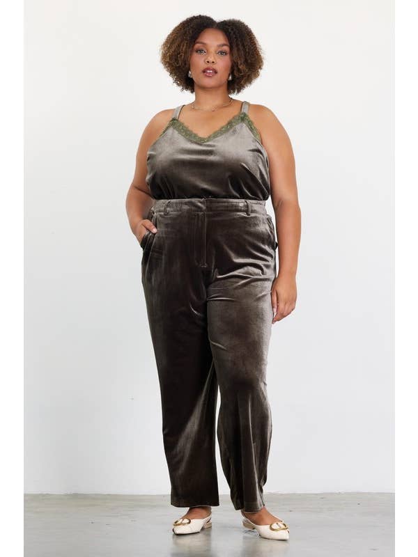 SKIES ARE BLUE – Engroshandel Bukser - Dame – Plus size fløjl bukser med lige pasform12