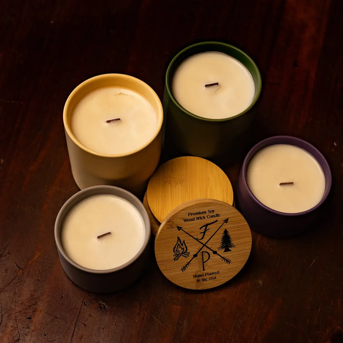 Fire & Pine - Wholesale Pot/gevulde kaars - Drievoudige Gebruik Kaars: Mannenspul met Aangepaste Magnetische Deksel5