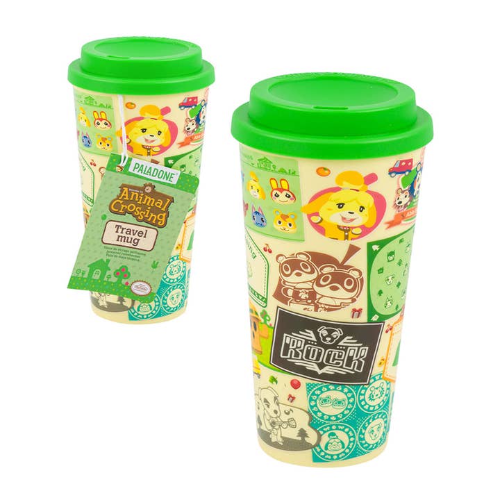 Nintendo Animal Crossing Travel Mug - 15oz - Green for wholesale by Deluxe Import Trading