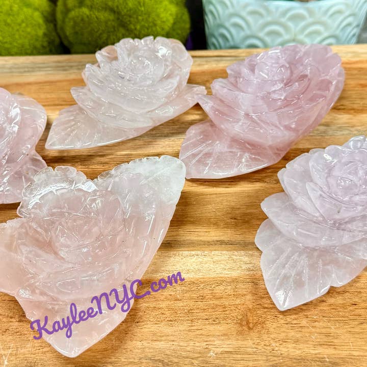 KayleeNYC - Wholesale Spiritual Stone/Crystal - 5-8 pcs Natural Rose Quartz Roses Healing Energy6