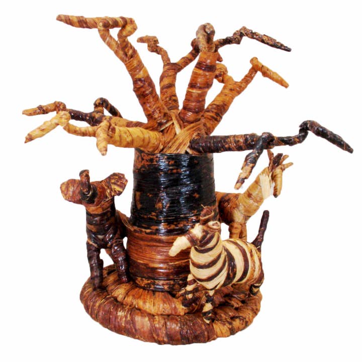 Arte de Figuras de Cabañas de Animales del Árbol Baobab para venta al por mayor de Stoneage Arts Inc