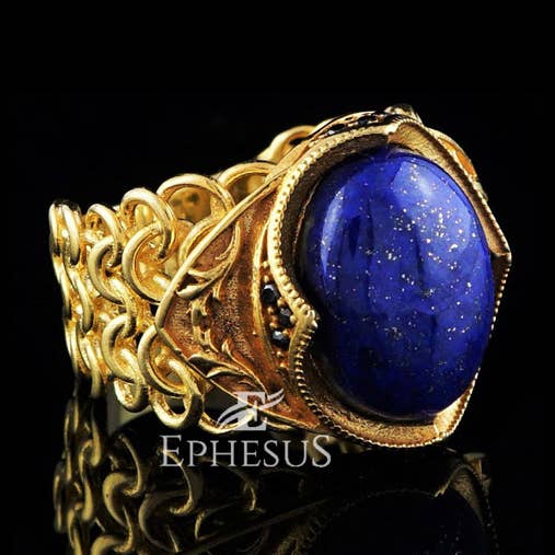 Mens Lapis Ring guldpläterad för wholesale av Ephesus Jewelry