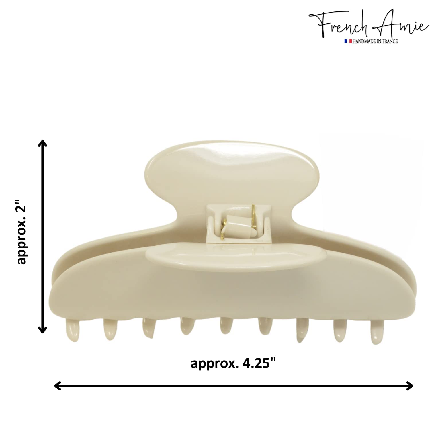 Parcelona - Wholesale Hair Clip - Women's - French Amie Thin Oval Large 4 1/4” Handmade Celluloid Jaw Hair Claw for Women48