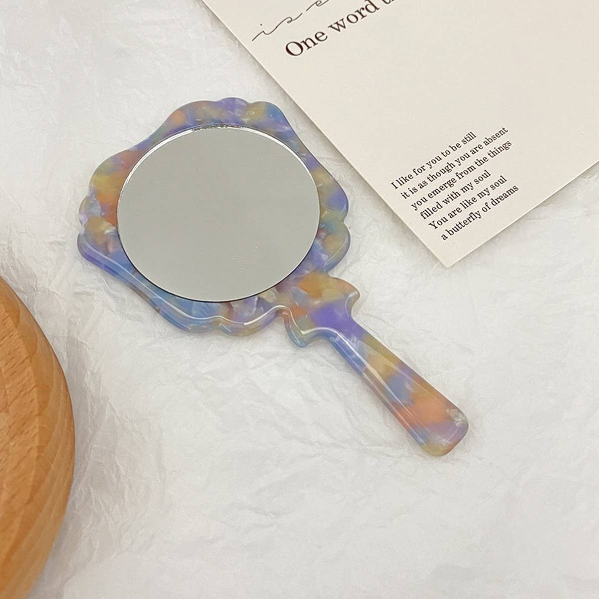 ACCITY - Wholesale Compact Mirror - Vintage Acetate Handheld Round Makeup Mirror_CWMM63997