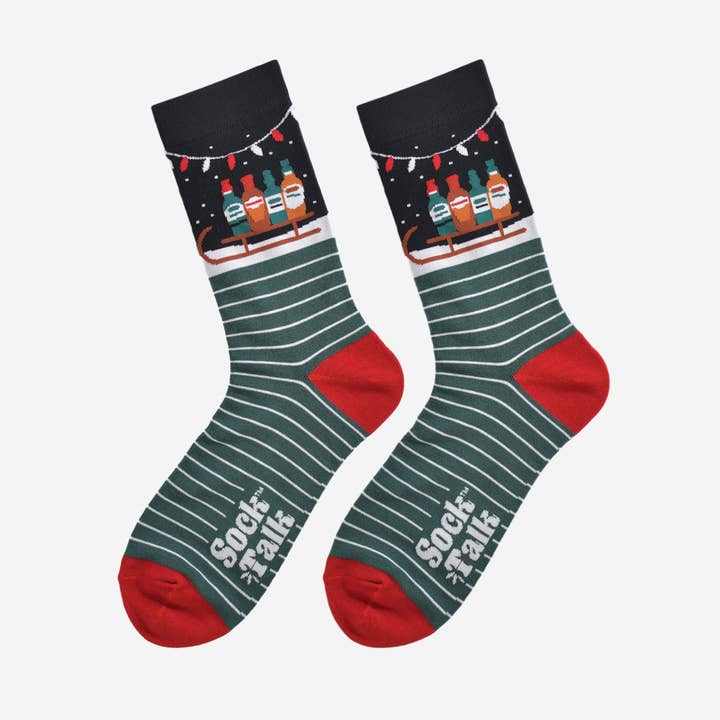 Sock Talk - Wholesale Socks - Men's - Men's Bamboo Socks - Black/Green, Party Drinks Sledge1