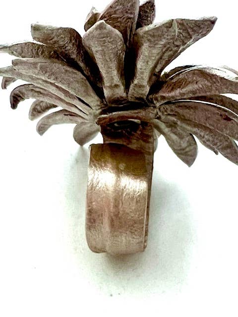 Erik & Mike - Wholesale Cocktail/Statement Ring - Flower Ring Leather sunflower adjustable ring assortment B2