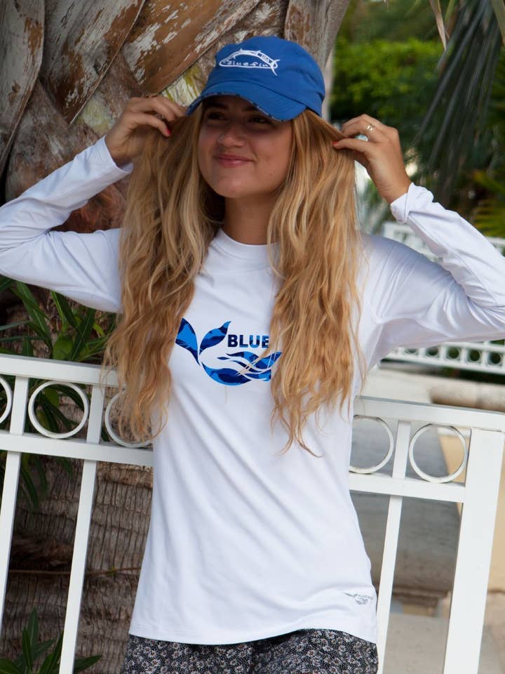 Top solar de sirena de camuflaje azul para mujer para venta al por mayor de Bluefin USA