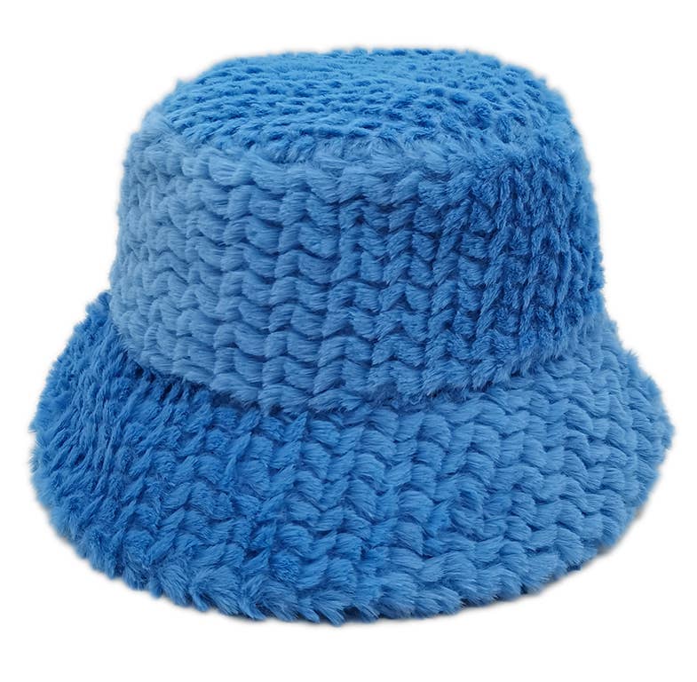 Fashion City – wholesale Bucket Hat - Dam – Vinter enfärgad fuzzy päls hink hatt0