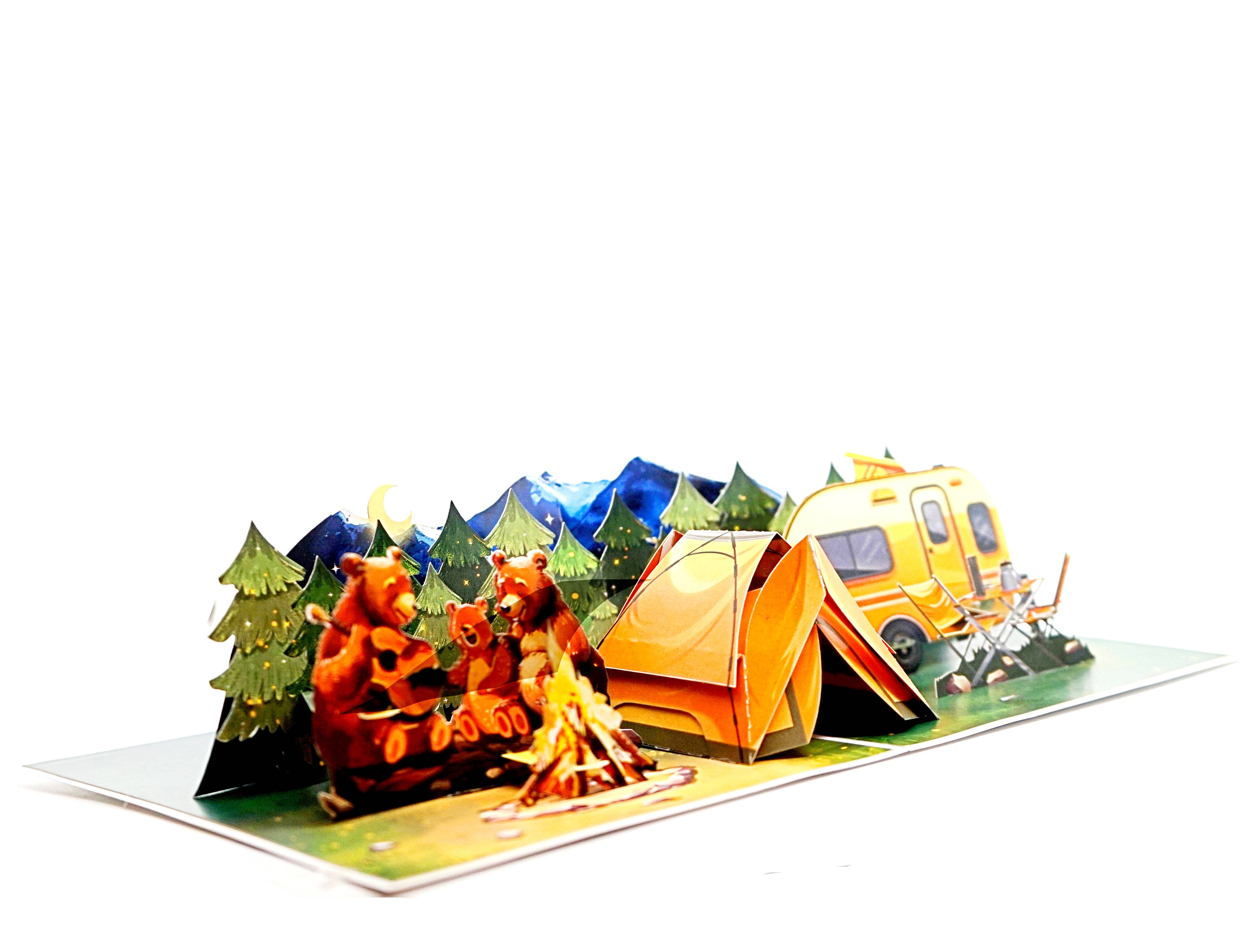 Wonder Paper Art – wholesale Vardagliga hälsningskort – Camping 3D Pop Up-kort2